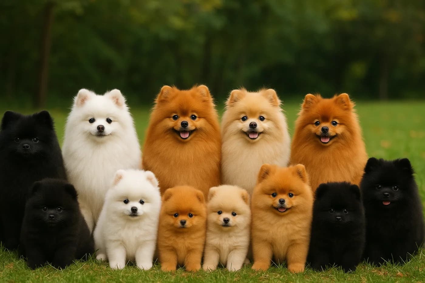 Filhotes de Spitz Alemão Anão saudáveis em ambiente acolhedor